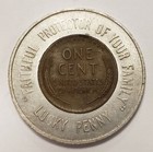 Encased 1947-d Lincoln Cent Good Luck - The Knights Life Ins Co - Sku-f5729