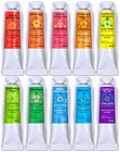 Glow In The Dark Professional Oil Paint Set - 10 Luminescent Colors For Artists