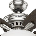 Hunter Fan 52 Inch Traditional Brushed Nickel Ceiling Fan W Light And Pull Chain