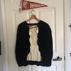 Vintage 1980s Black Velvet Cape White Tassel Enclosure Elegant Poncho 80s