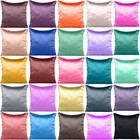 Satin Throw Pillow Solid Color Square Home Sofa Decor Pillow Cushion Cover 18x18