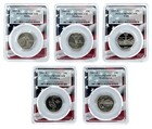 2007 S Clad Quarter 5 Coin Set Pcgs Pr70 Dcam - Flag Frame W case