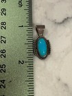Vintage Small Turquoise Sterling Silver Pendant Southwest Native American 