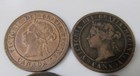 George   Victoria  Canadian Large Cent Coins  1882  1896  1918  1933  4coin Lot