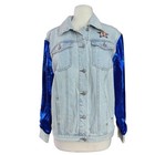 The Wild Collective Women Small Houston Astros Baseball Sequin Denim Jacket
