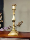 Antique Solid Brass Candlestick 12      Victorian Mountable Candle Holder   Square