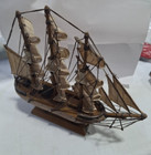 Vintage Wooden Replica Mayflower Ship Sailboat  captain s Bounty 