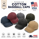 Cotton Baseball Cap Ball Dad Hat Adjustable Plain Solid Washed Men Premium 2026