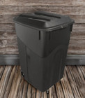 45 Gallon Black - Hyper Tough Wheeled Heavy Duty Plastic Garbage Can - Fast Ship