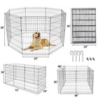 36  8 Panels Dog Playpen Large Pet Crate Fence Play Pen Exercise Puppy Kennel