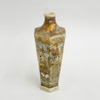 Japanese Satsuma Hand Painted Porcelain Hexagonal Vase Meiji Period