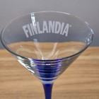 Vtg Finlandia Vodka Martini Glass Blue Stem Barware Cocktail Glass Collectible