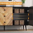 55 1  Sideboard Buffet Cabinet With Storage  Modern 3 Drawer Storage Cabinet