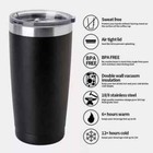 20 Oz Tumbler Coffee Cup Beverage Travel Mug Insulated Stainless Steel-green