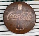 Vintage Original 20    Coca-cola Button Sign great  Rusty Patina