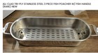All Clad Tri-ply Stainless Steel 3 Piece Fish Poacher W  Fish Handle  rare  New