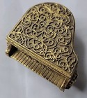 Vtg Avon Miniature Baby Grand Piano Solid Perfume Compact trinket Box Gold Tone