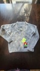 Hand-knit Bart Simpson Sweater Kids 5-6 Grey V-neck Intarsia Simpsons