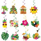 30 Pcs Hawaiian Luau Party Decorations Tropical Tiki Summer Decor Set