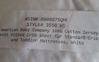 American Baby Company White Fitted Crib Sheet Cotton 28x52 Inches New  1n1281
