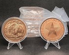 Lot Of 6 - 1 Troy Oz  999 Fine Copper Rounds - High Relief  3d  Elephant Design