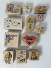 Vintage lot Of 24 mixed Theme rubber Stamps butterflies birdhouses floral kitten