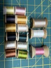Lot Vtg Wooden Spools Thread Coat s   Clarks J p  Belding Corticelli Silk