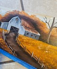 Vintage Disston Hand Saw 26        Hand Painted Barn Scene     Rustic Farmhouse Art