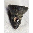 Ancient Bronze Stamp Seal Conical Pierced Pendant Rare Antique Intaglio Artifact