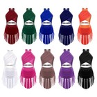 Kids Dance Mesh Dress Class Leotard Overlay Costume Active Lyrical Performance