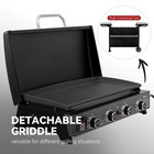 Royal Gourmet 4-burner Tabletop Gas Griddle With Hood removable Standing Cart