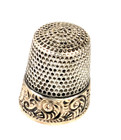 Antique Gold Band Sterling Silver Simon Bros  Size 12 Thimble C 1880s No Mono