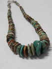 Vintage Sterling Silver Navajo Beads   Turquoise Nugget Beads Necklace- Nice 