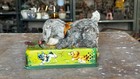 Vintage Hand Made Battery Play Puppy Caterpillar Made In Japan Litho Tin Toy