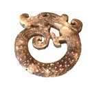 Vintage Antique Asian Chinese Carved Stone Dragon Form Medallion Carving