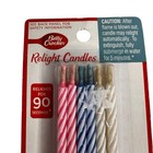 Betty Crocker Relight Candles 12 Birthday Candles 2 75 Inch Pink Blue White         