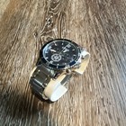 Izod Men s Chronograph Quartz Wristwatch Black Dial Stainless Steel Band Analog