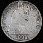 1886 Love Token Engraved  m m mcd  Seated Liberty Silver Dime Us Coin
