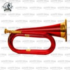 Solid Brass Bugle  Us Military Cavalry Horn   Musical Instrument Red Antique