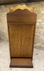 Rare  Vtg Solid Wood Fold Down  Vertical Recipe Storage Box  W  Decor Shelf