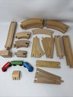 Wooden Train Set Brio Compatable Track Trains Toy Lot Trains  Switches 33