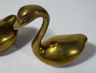 Pair Of Vintage Miniature Solid Brass Swan Figurines Mcm Russ Unique