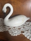 Vintage Handmade Swan Decoy Wood Carving Signed By Artist 11in Tall 15in Long 