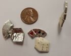 1 Cards   Rhinestone Dice Casino Poker Gambling 24mm Floating Charm Finding R828