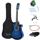 38  Beginner Acoustic Guitar Set Guitar Case Strap Tuner Pick Capo Strings Wood