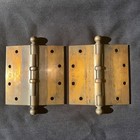 Antique Stanley Sweetheart Pair Ball Bearing Tipped 5    Hinge Brass Heavy Vintage