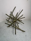 Rare Mid Century Modern Abstract Brass Rod Table Sculpture Vintage