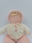 Vintage Eden Baby Doll Plush Pink White Lace Bib Blonde Hair 10    Terry Cloth 