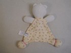 Vitamins Baby Security Blanket Lovey Puppy Dog Yellow W Pink Roses