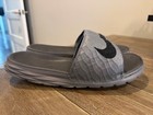Nike Benassi Solarsoft Black Gray Slip On Slides Sandals 705474-091 Men s 9 Us